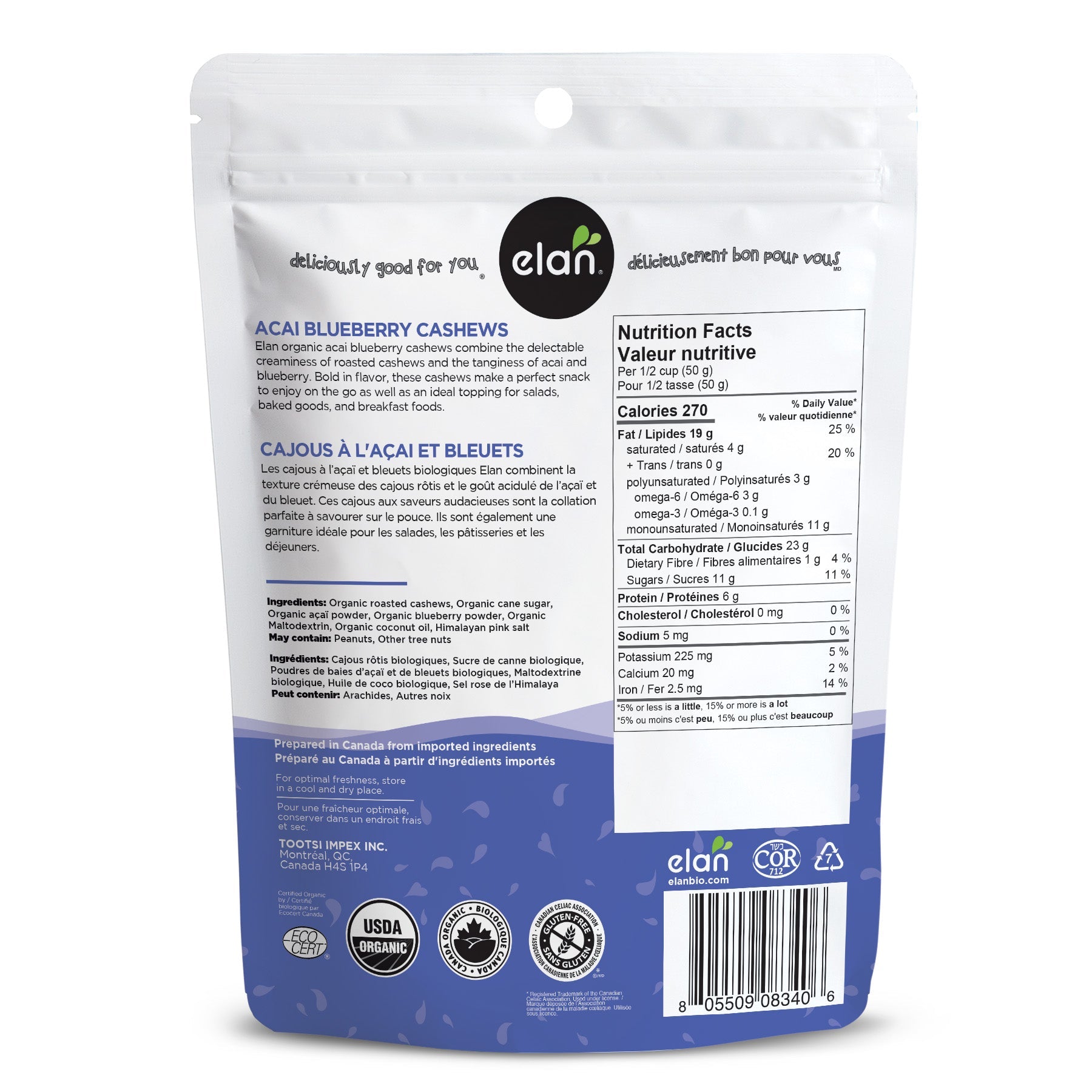Elan Organic Acai Blueberry Cashews