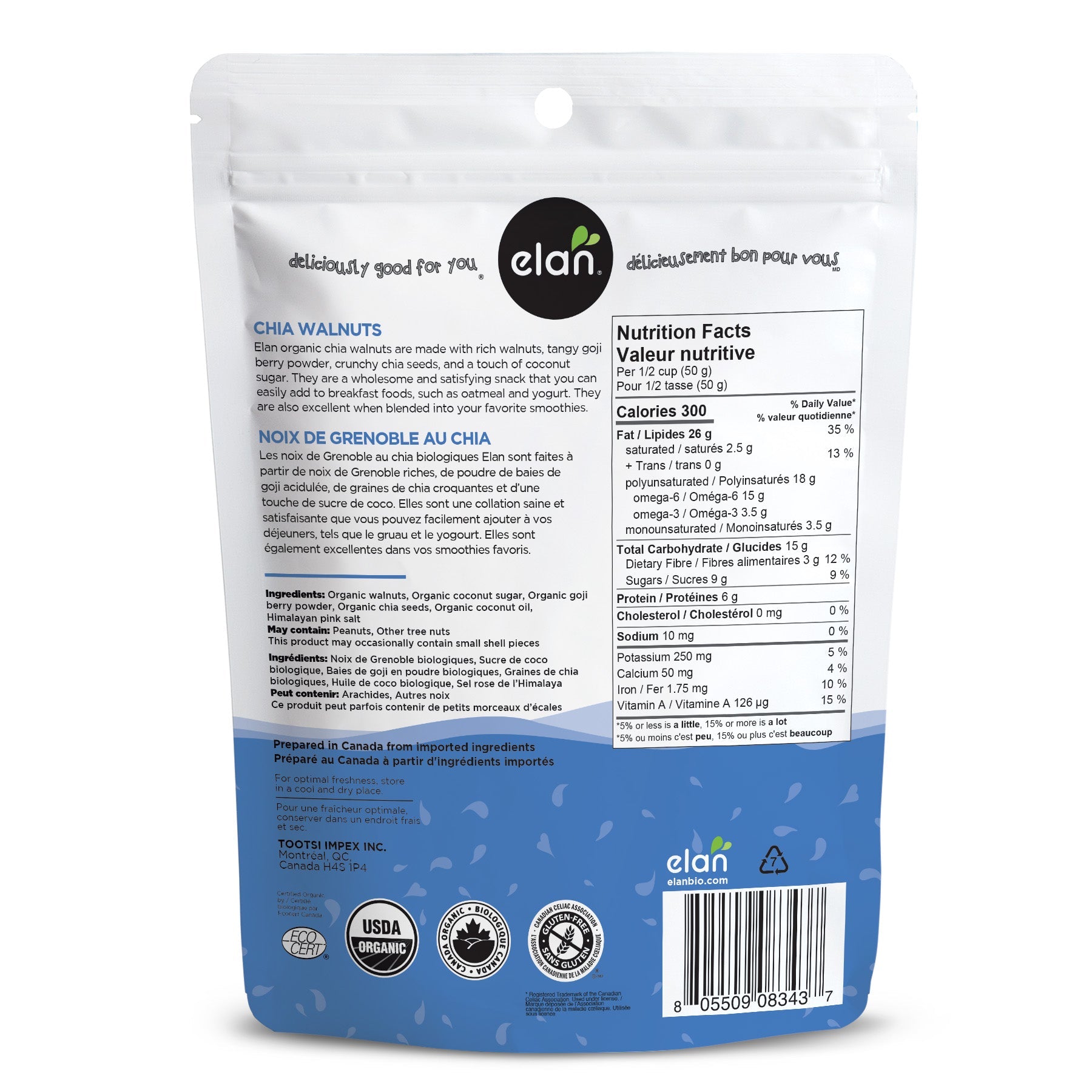 Elan Organic Chia Walnuts