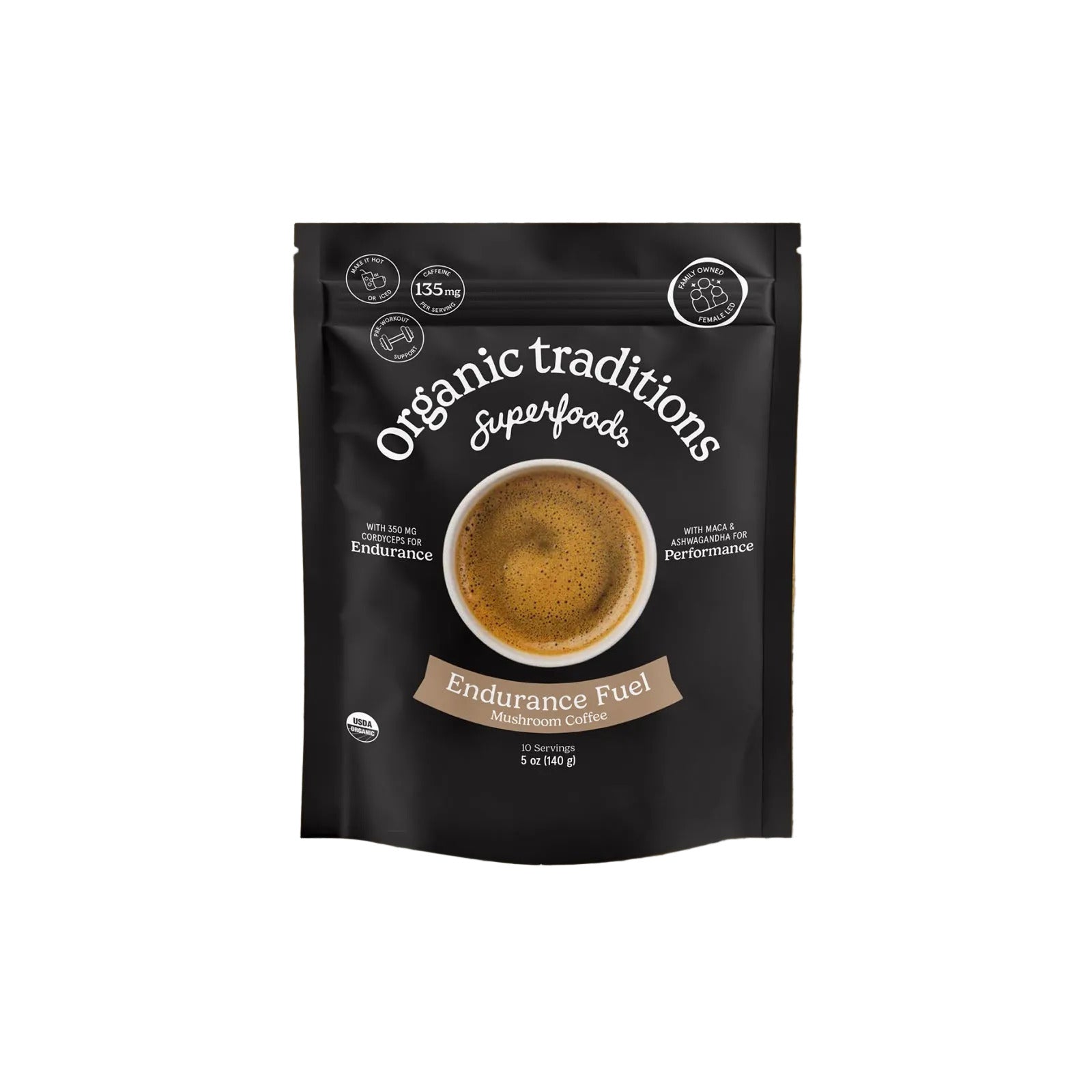 Organic Traditions Endurance Fuel Instant Mushroom Coffee