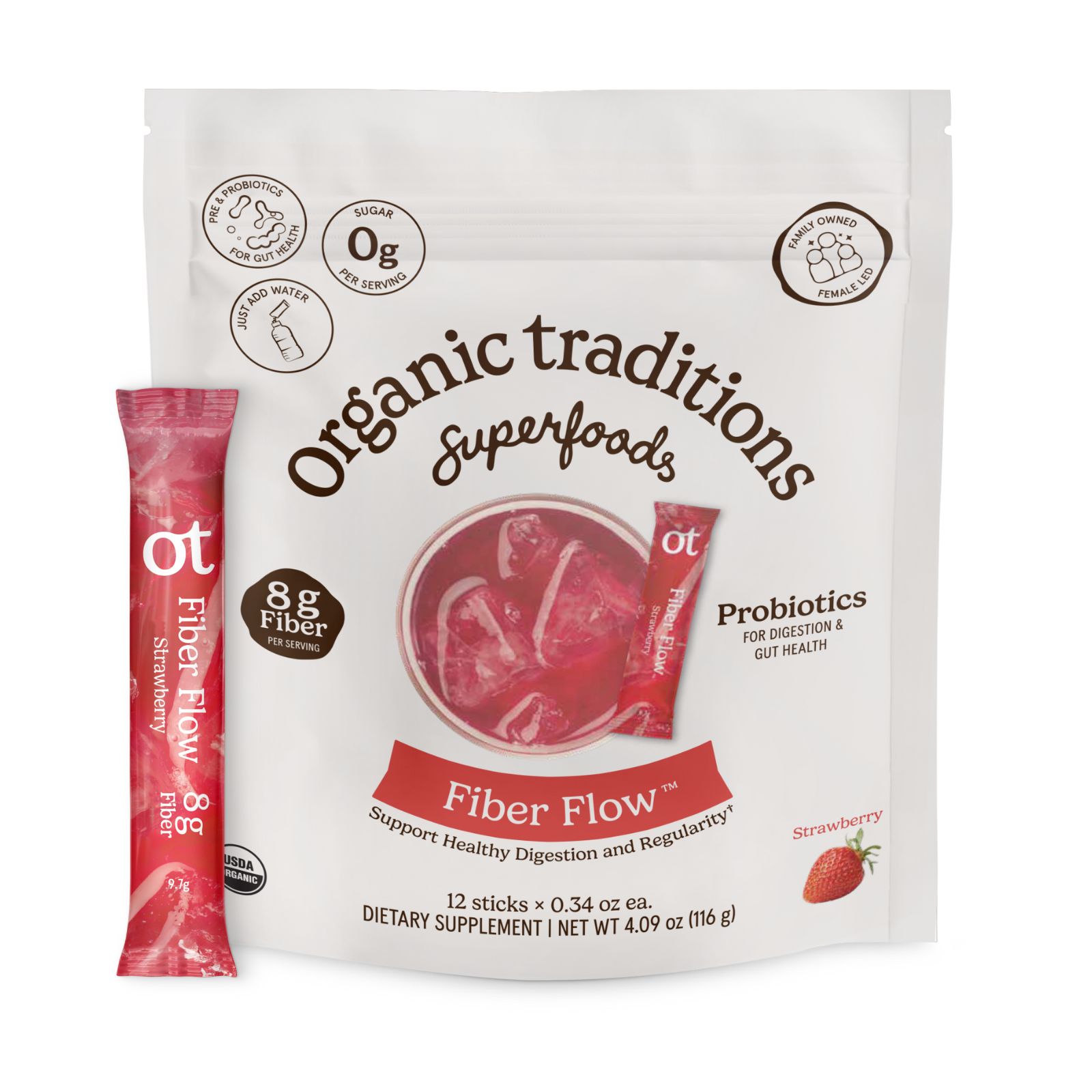Organic Traditions Strawberry Fibre Flow Pack