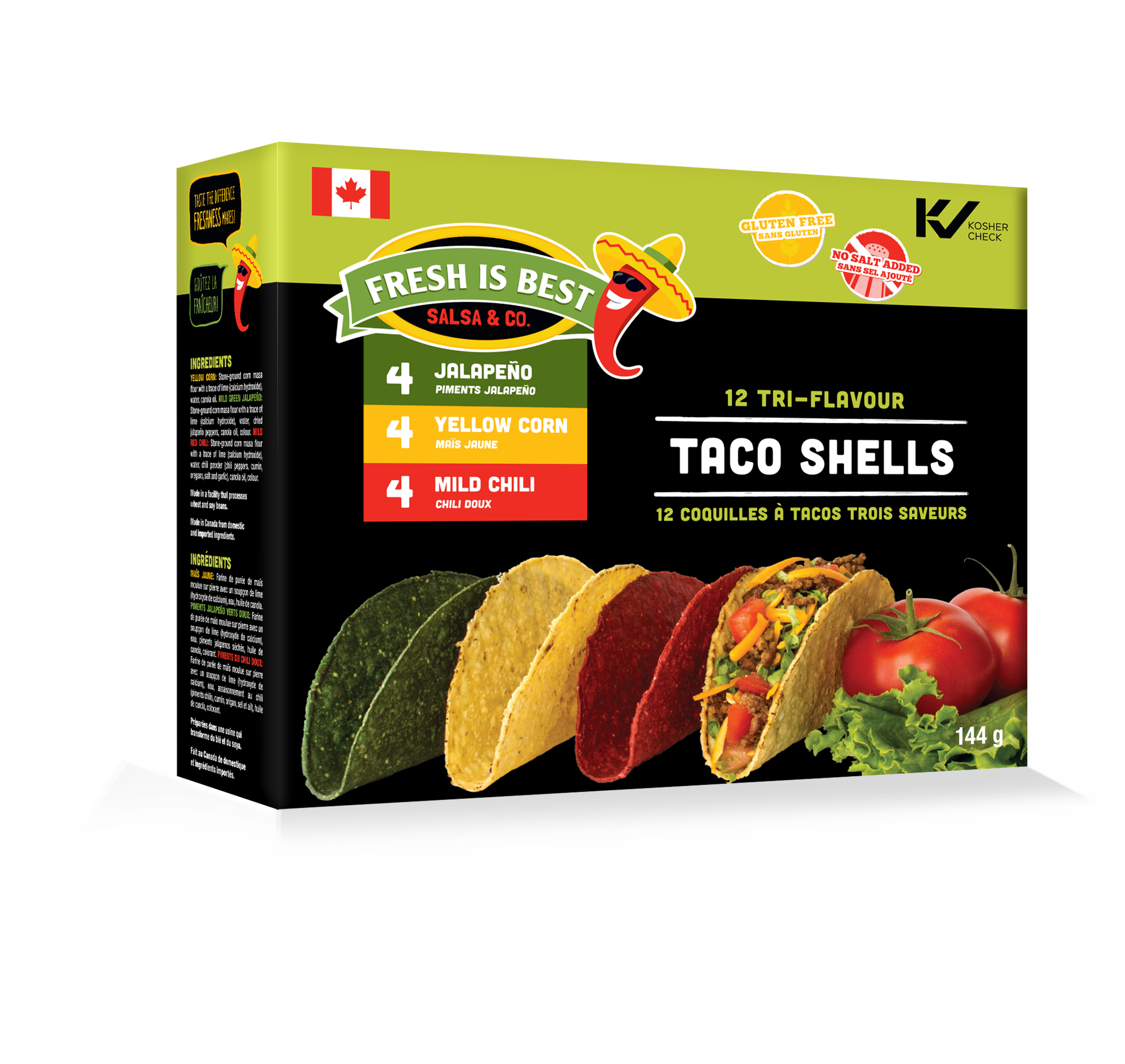 Tri - Flavour Taco Shells