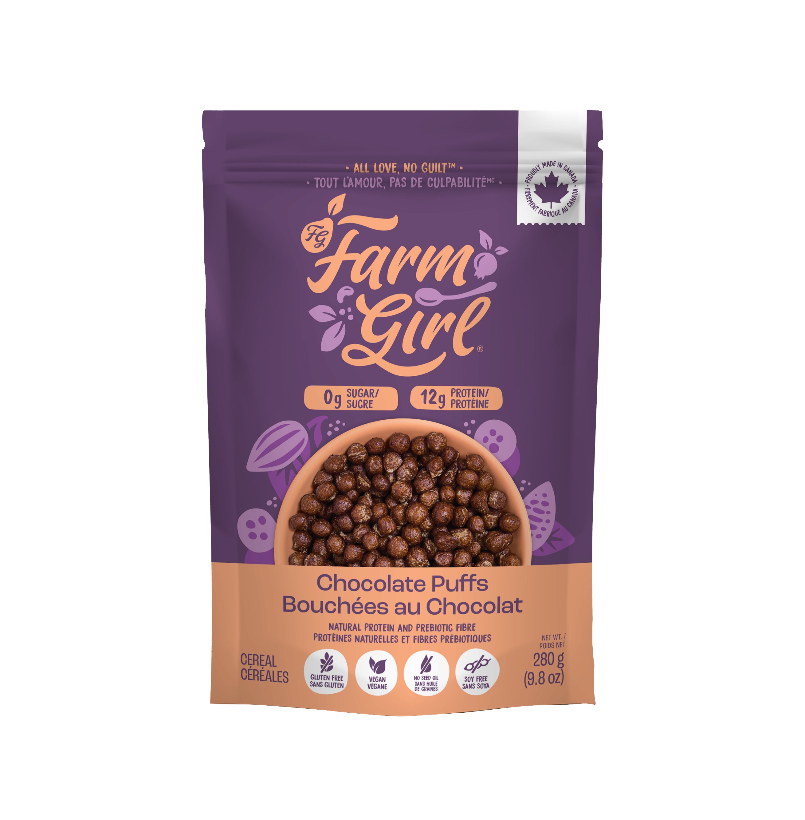 Farm Girl Vegan Gluten-Free Chocolate Puffs Cereal
