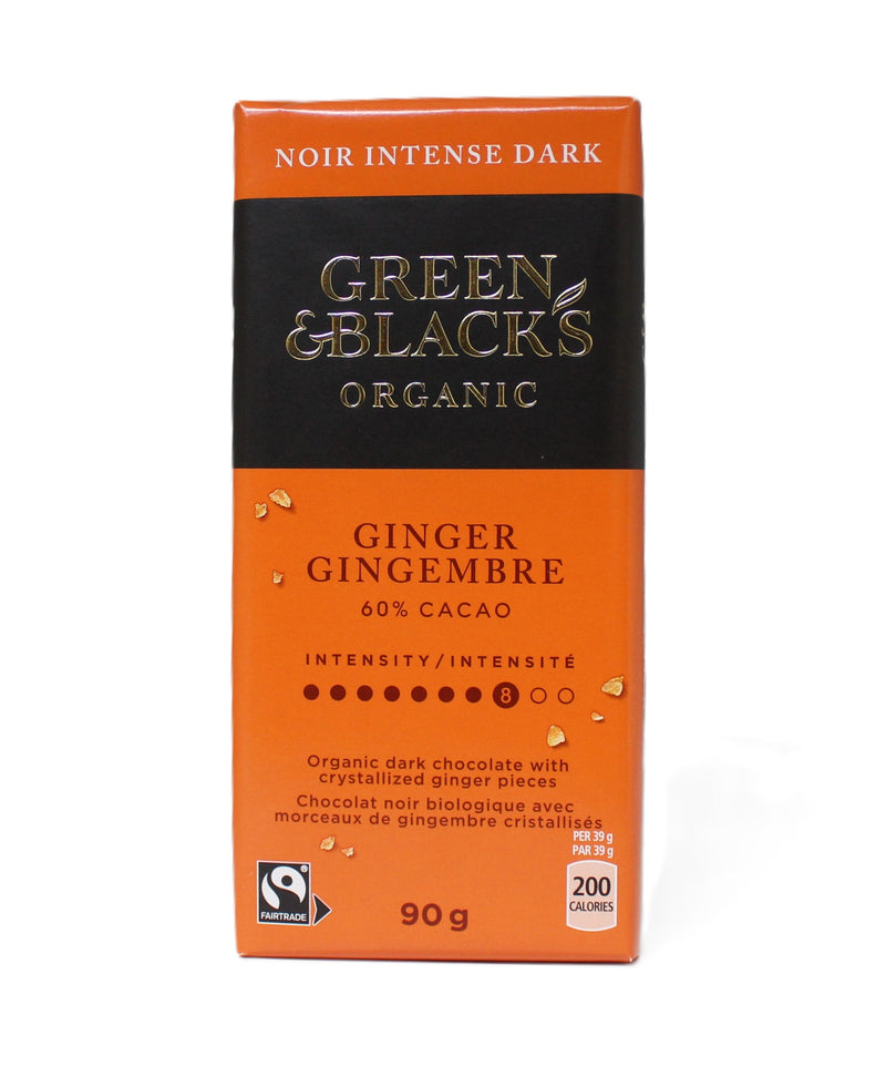 Organic Dark Chocolate Ginger Bar