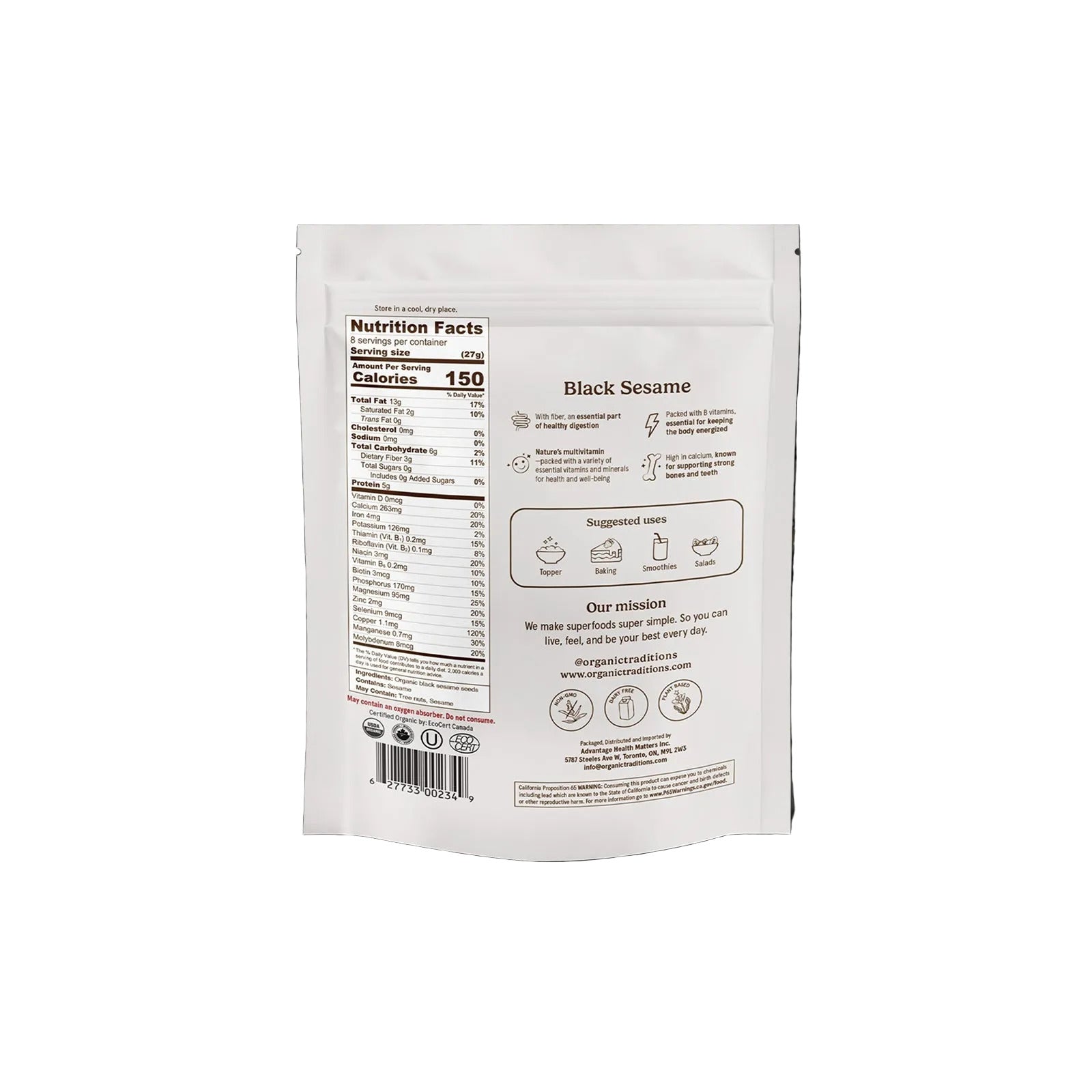 Organic Traditions Organic Black Sesame Seeds