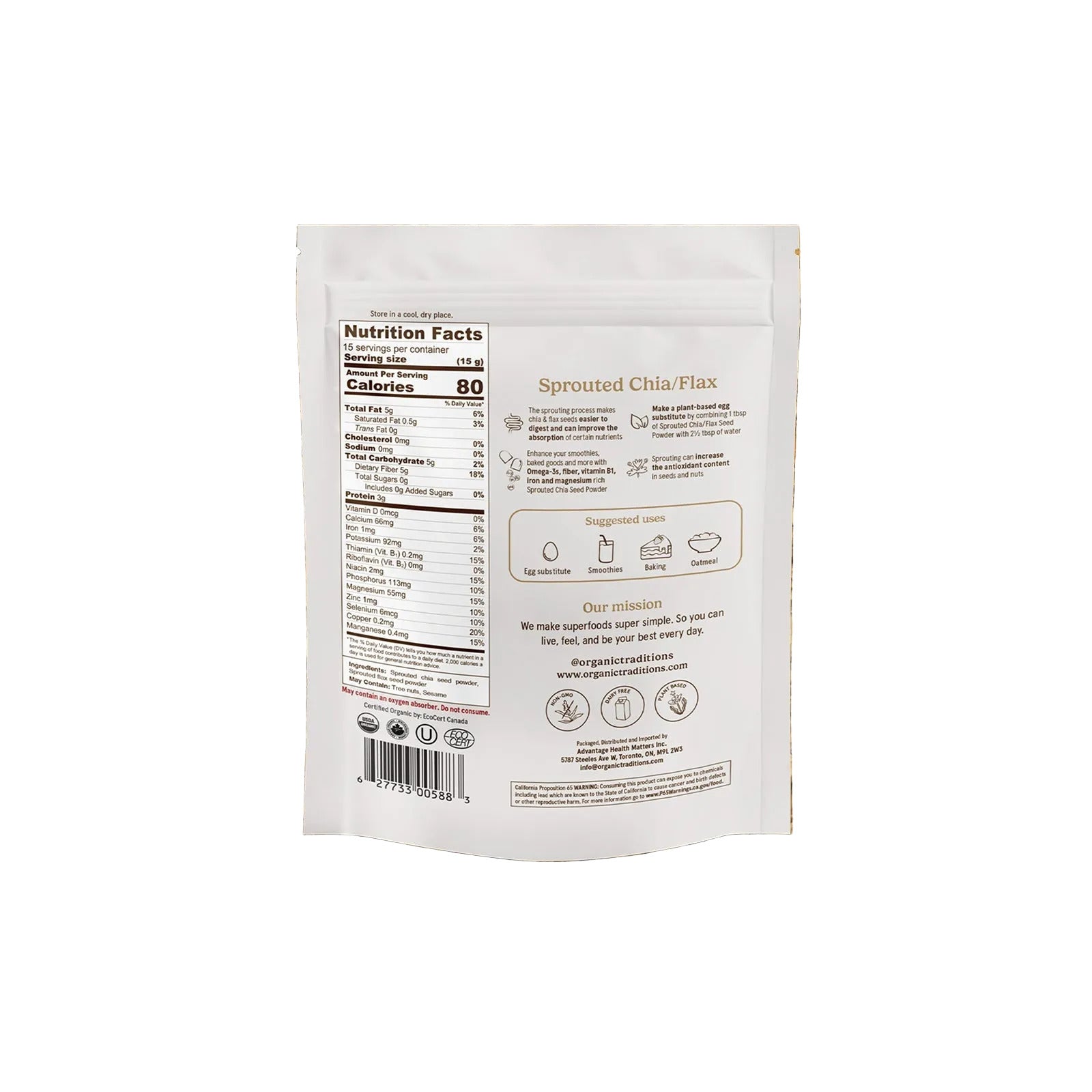 Organic Traditions Organic Sprouted Chia/Flax