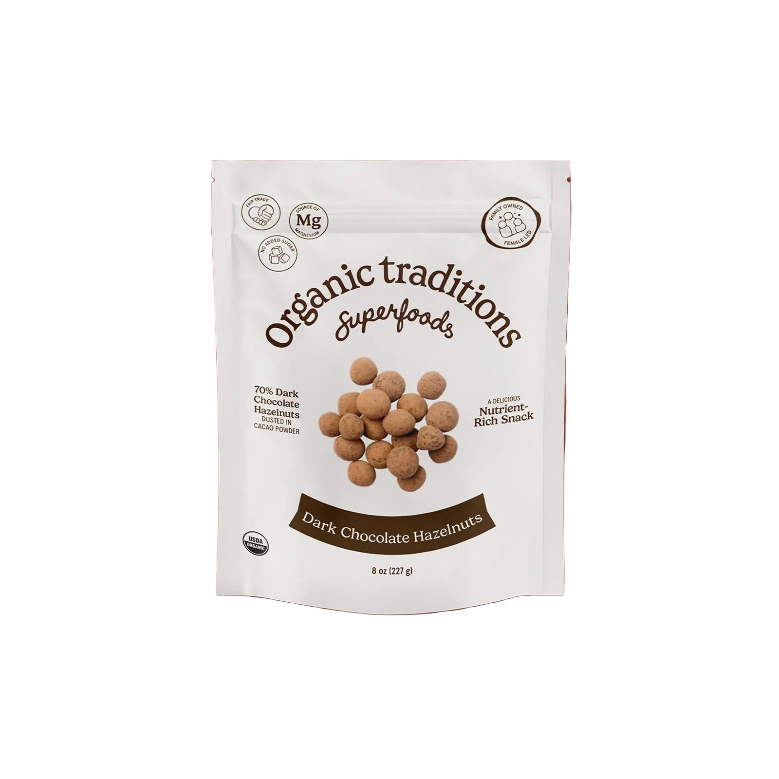 Organic Traditions Organic Dark Chocolate Covered Hazelnuts