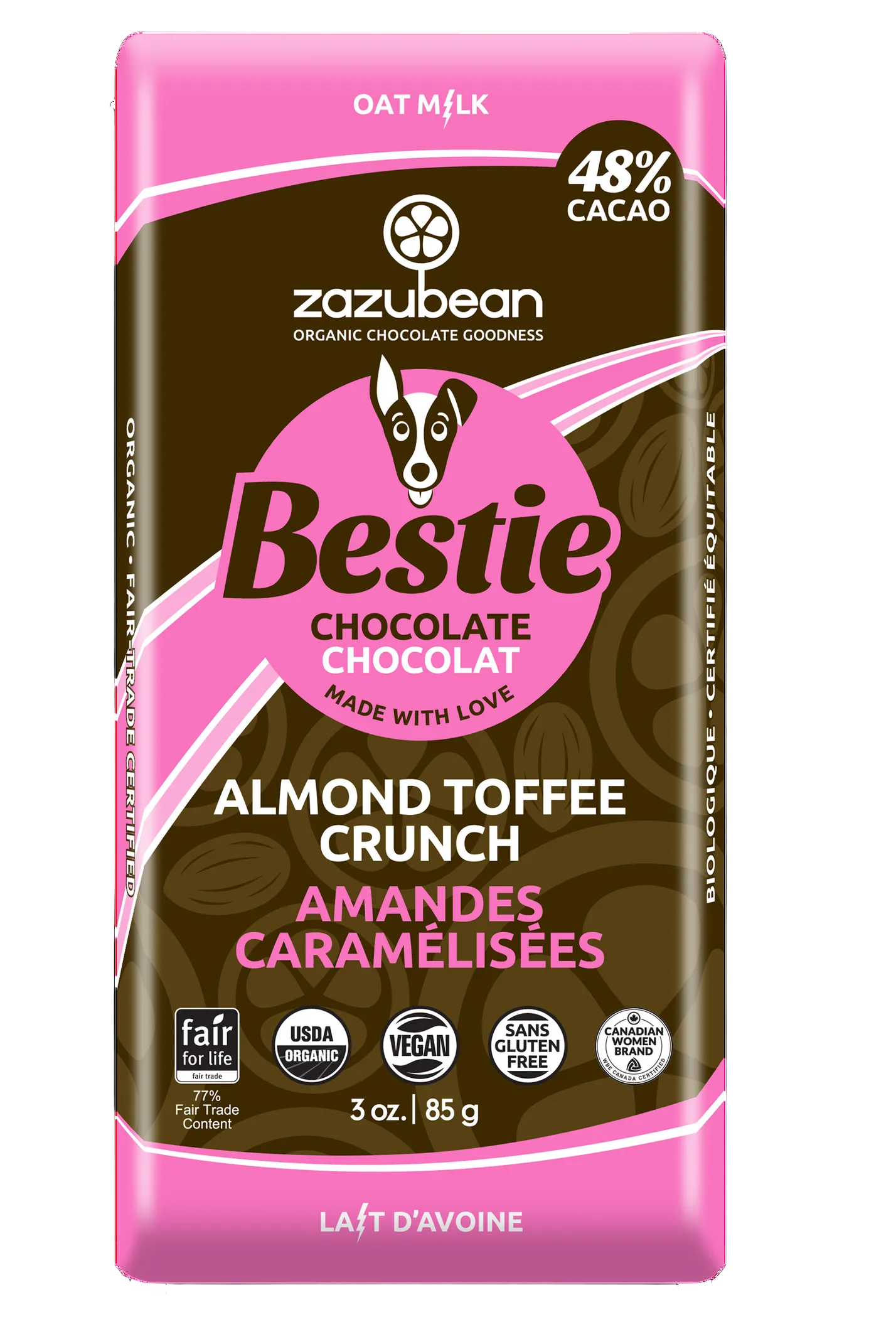 Zazubean Bestie - Almond Toffee Crunch Oat Milk Chocolate