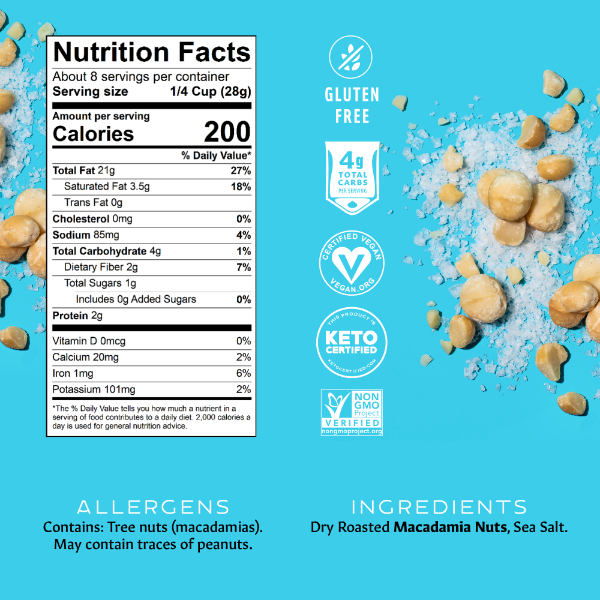 Hawaiian Sea Salt Dry Roasted Macadamias