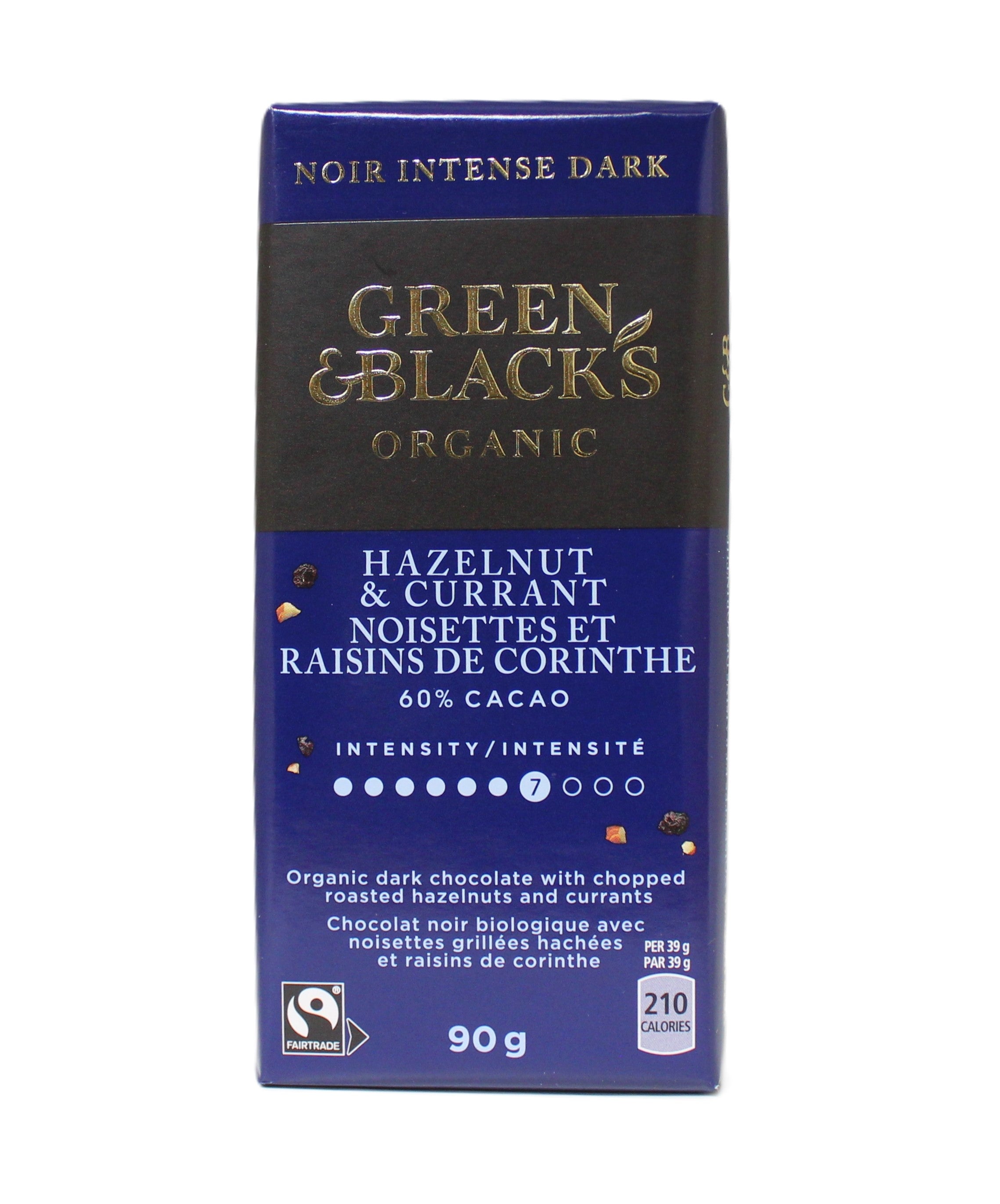 Organic Dark Chocolate Hazelnut & Currant Bar