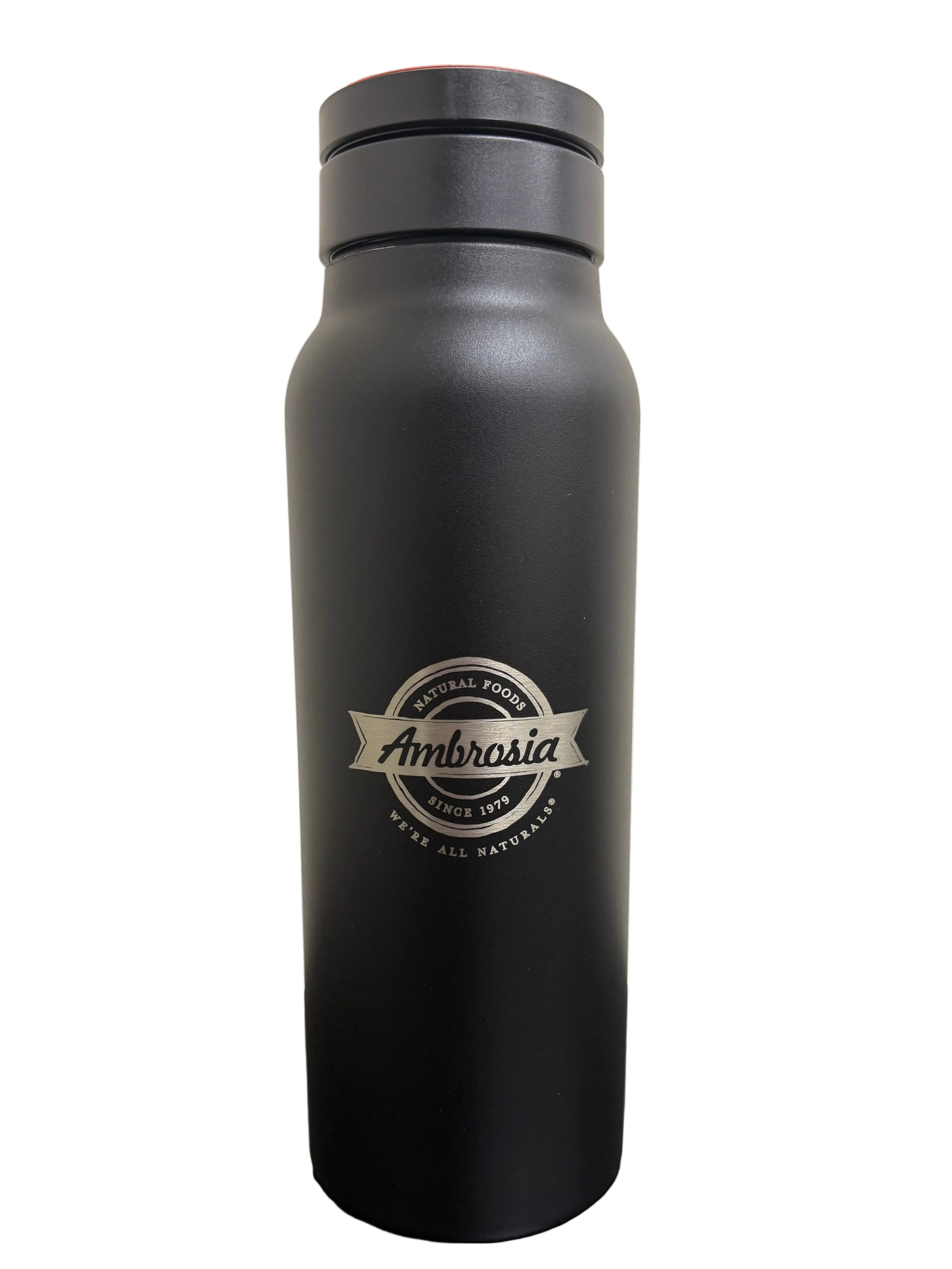 Ambrosia Black Stainless Steel Magnetic Bottle With Phone Mount