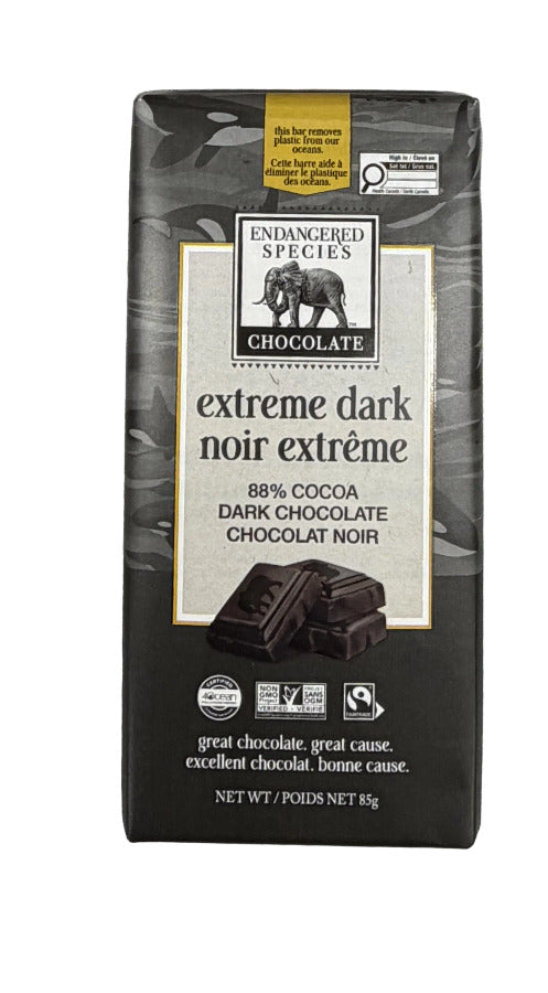 Endangered Species Orca Extra Dark 88% Dark Chocolate Bar