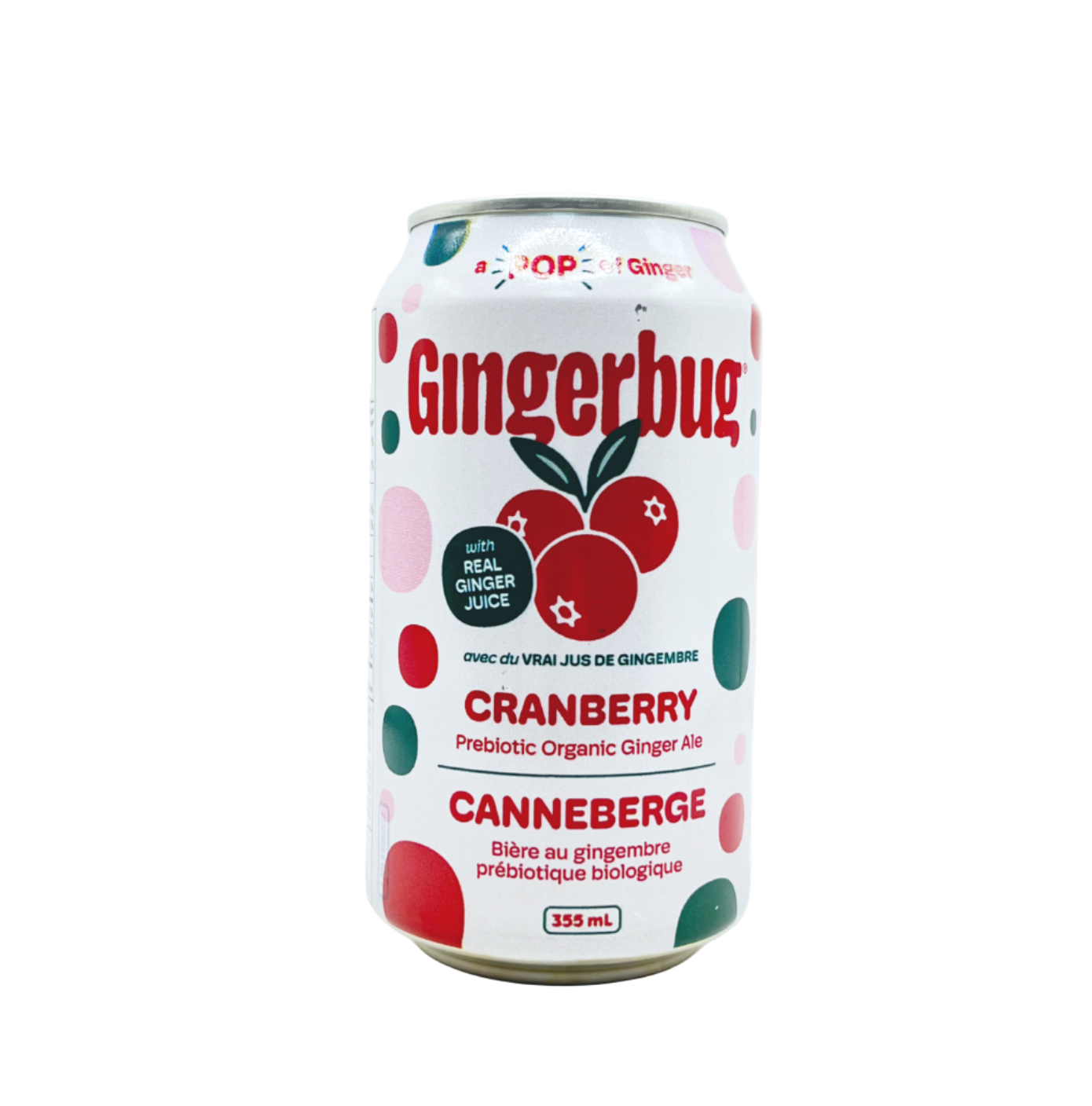Gingerbug Cranberry Prebiotic Organic Ginger Ale