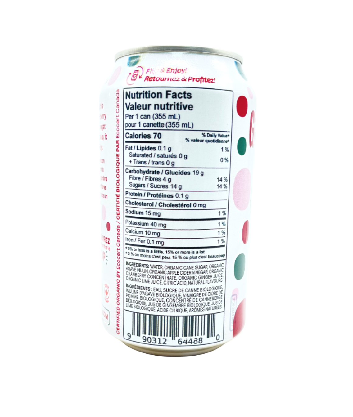 Gingerbug Cranberry Prebiotic Organic Ginger Ale