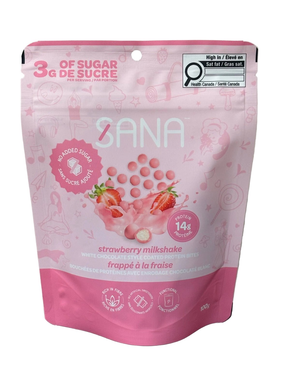 No Sugar Added Strawberry Milkshake White Chocolate Style Coated Protein Bites