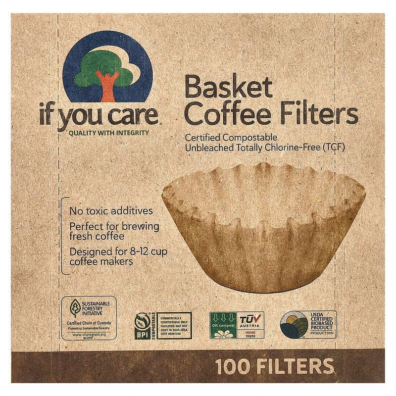 Unbleached Basket Coffee Filters 8"