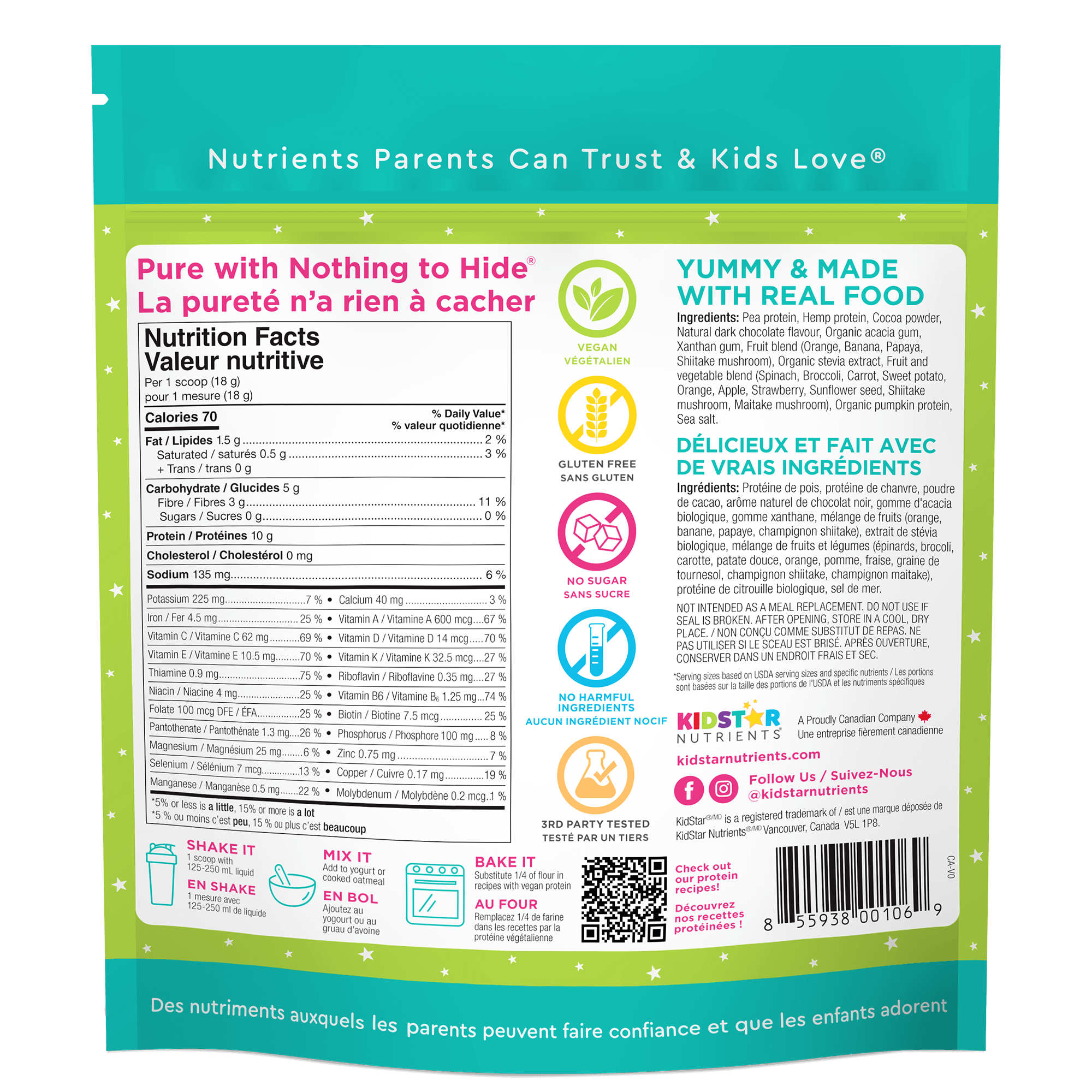 Kidstar Chocolate All-in-one Plant Protein