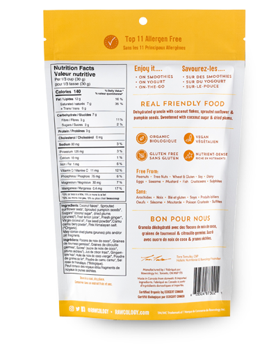 Rawcology Organic Lemon Ginger Grain-Free Granola