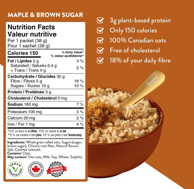 Yumi Maple & Brown Sugar Morning Oats Instant Oatmeal