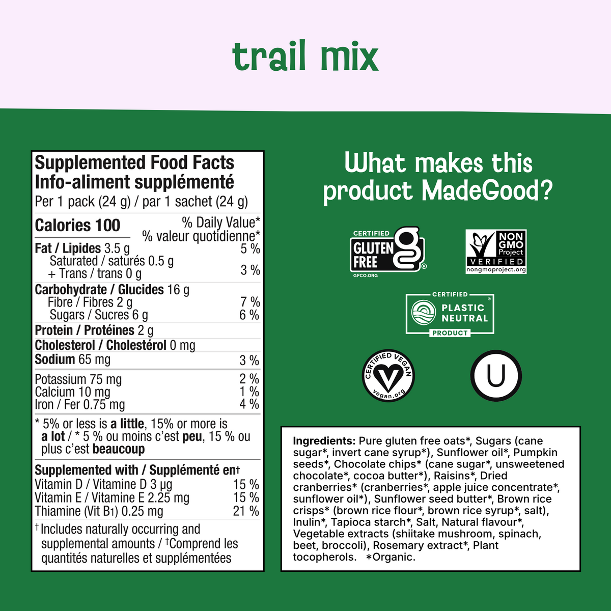 Made Good Organic Granola Bites Trail Mix