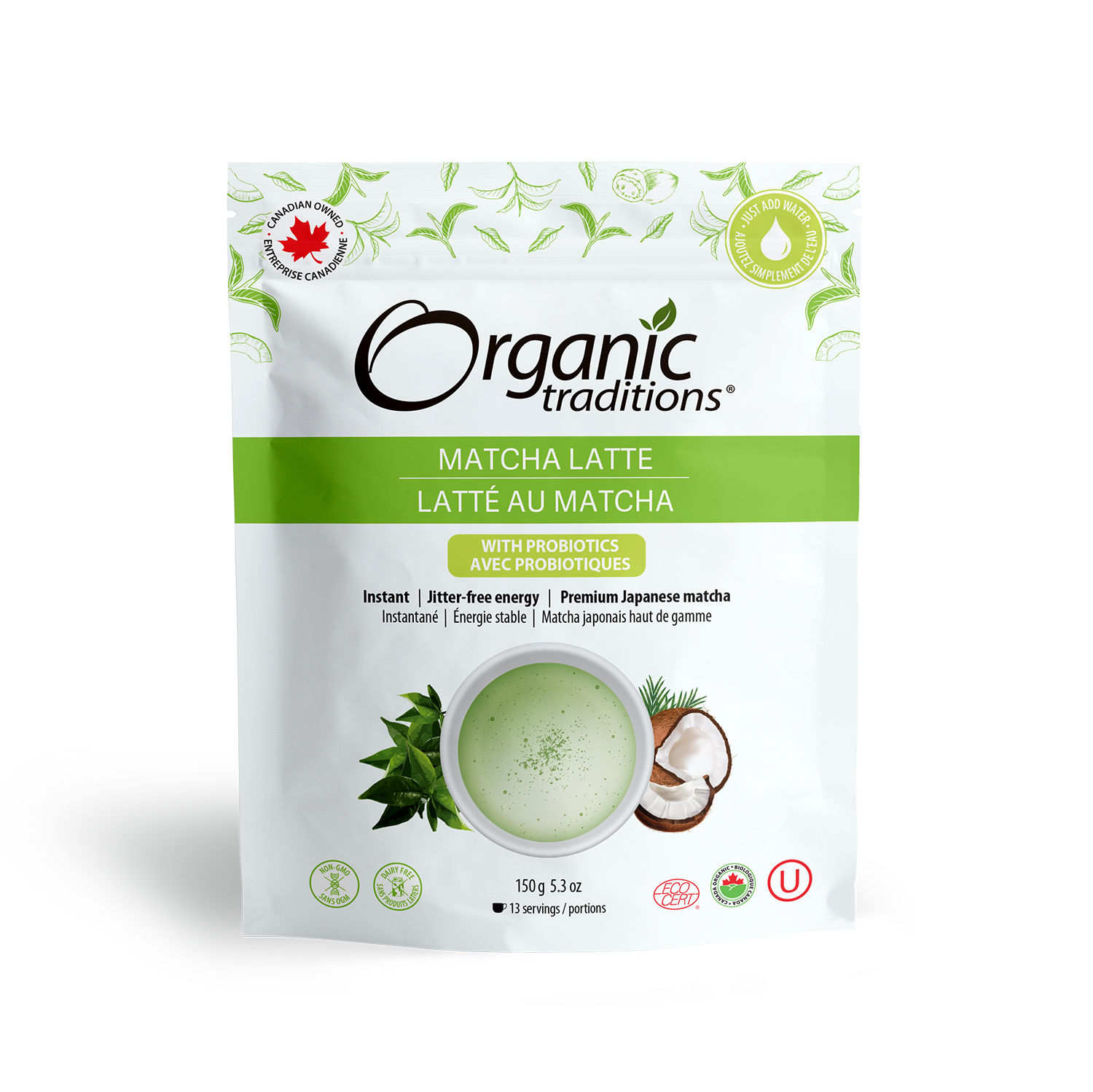 Organic Matcha Latte with Probiotics