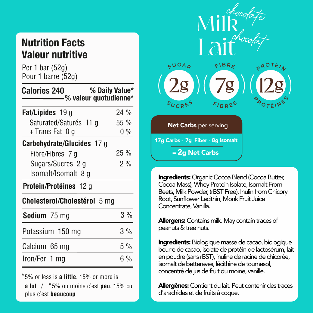 ZoRaw Milk Chocolate Bar with Protein