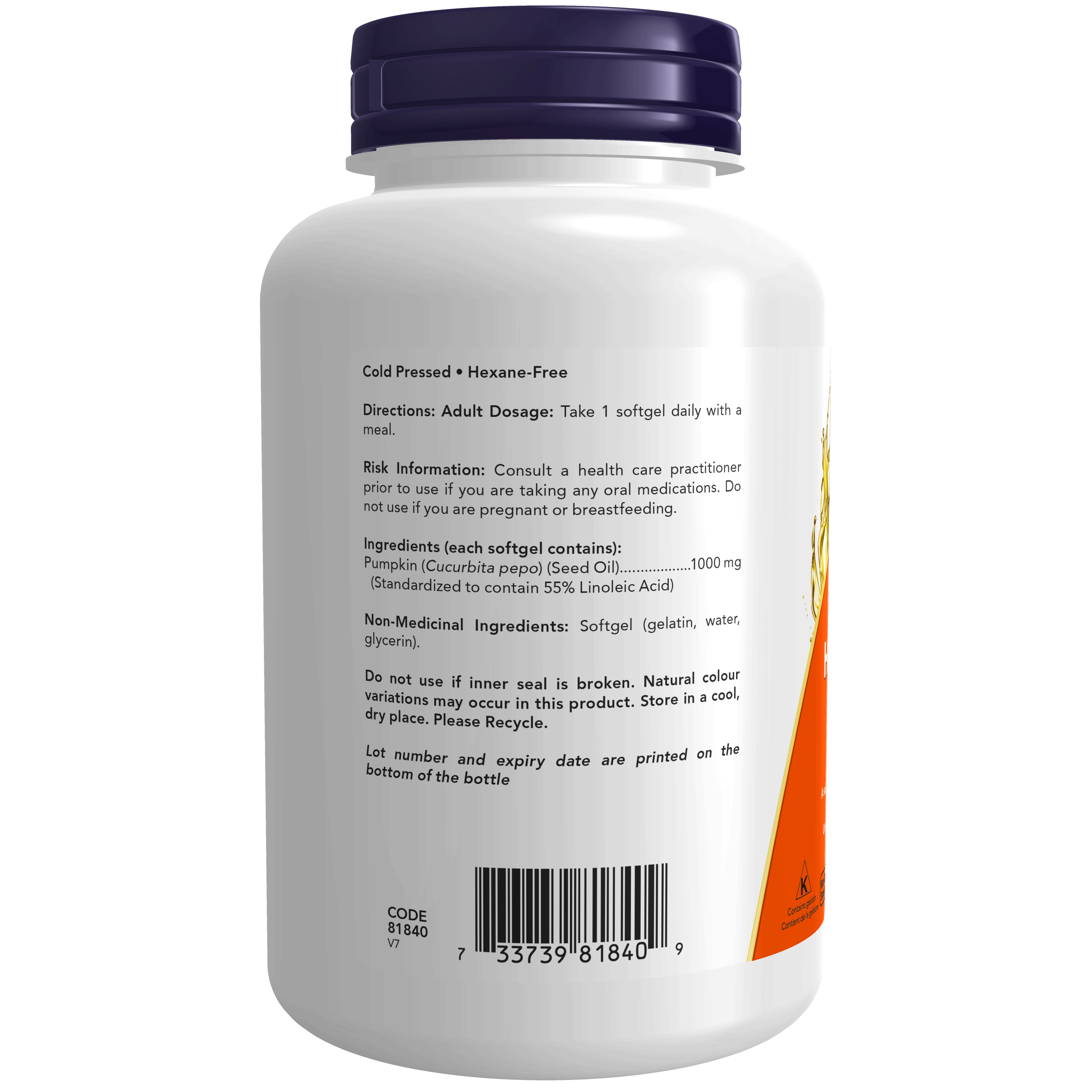 Now Pumpkin Seed Oil - 1000mg