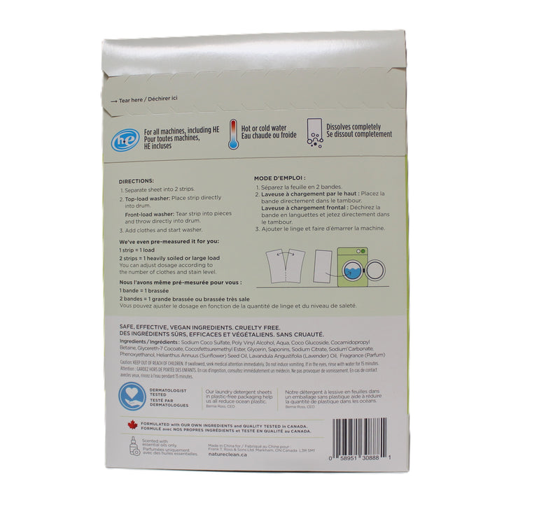 White Linen Laundry Detergent Sheets