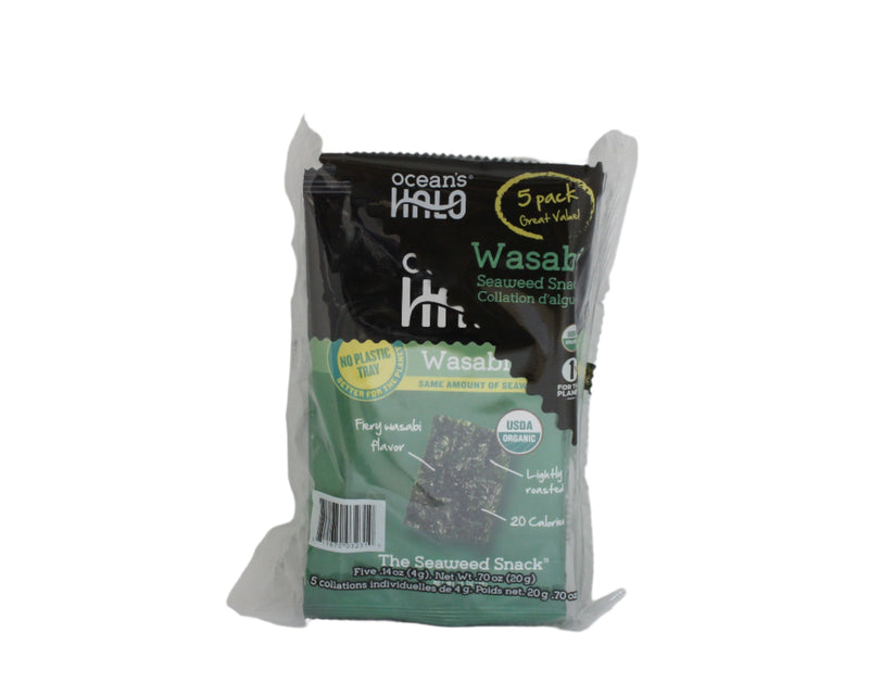 Organic Trayless Wasabi Seaweed Snacks