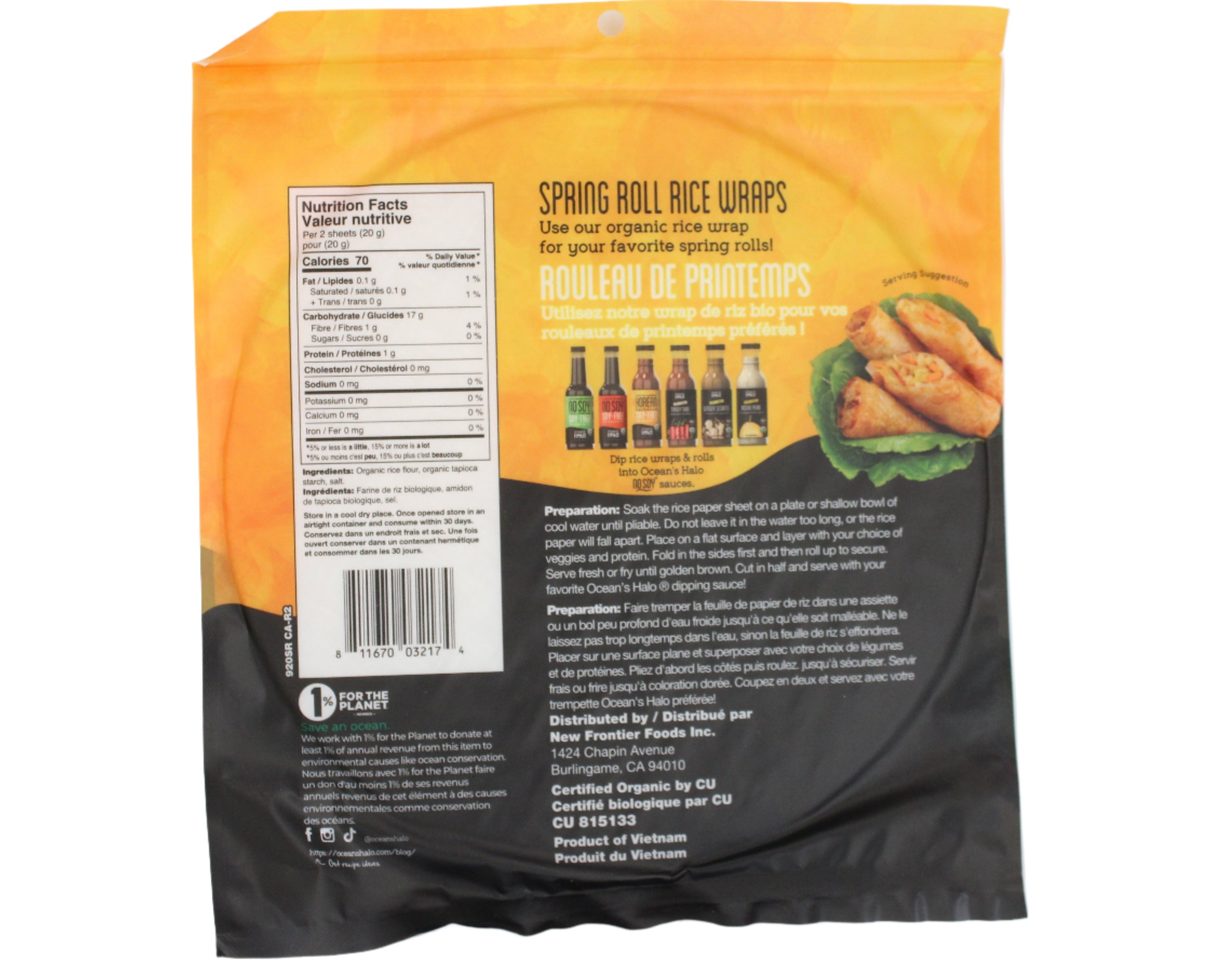 Ocean's Halo Organic Spring Roll Rice Wraps