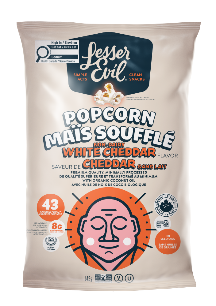 Lesser Evil Organic Non-Dairy White Cheddar Popcorn
