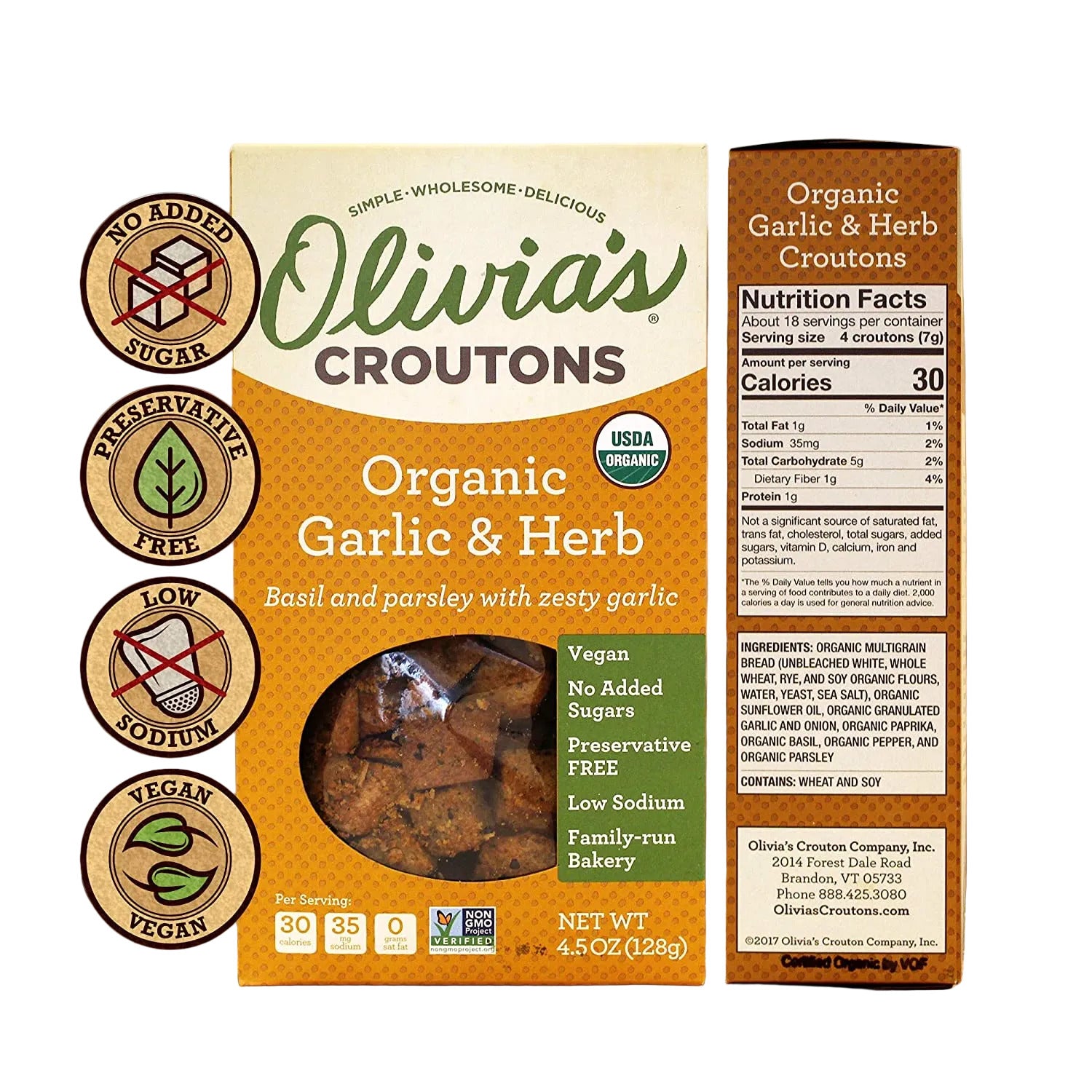 Olivia's Organic Garlic & Herb Croutons