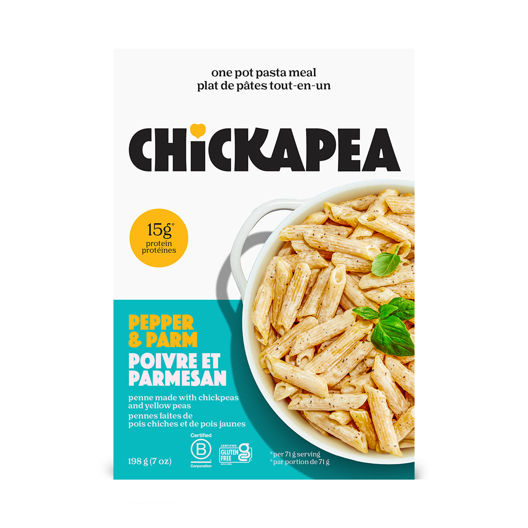 Chickapea Penny Parm Pene Chickpea Pasta Dish