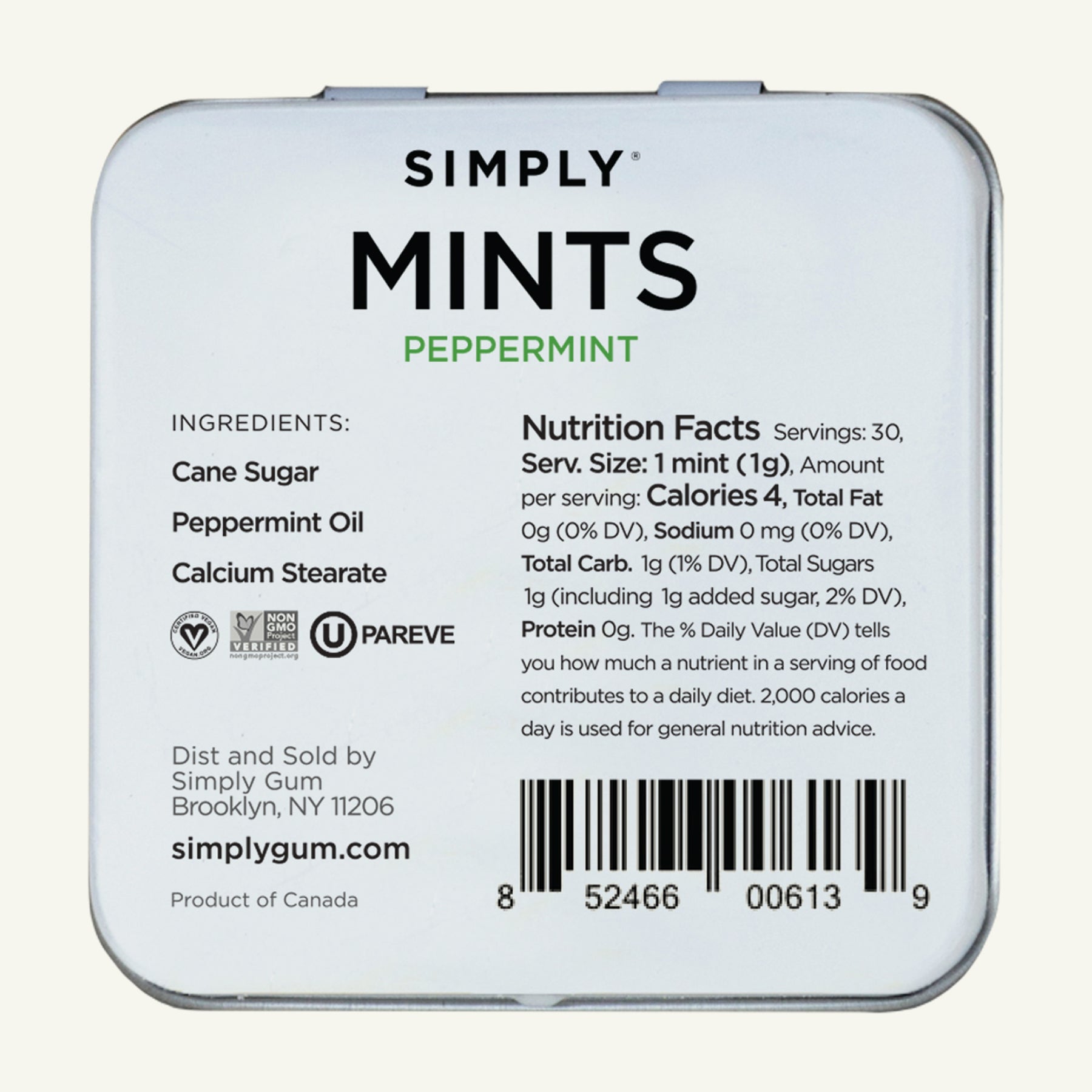 Simply Gum Peppermint Natural Mints