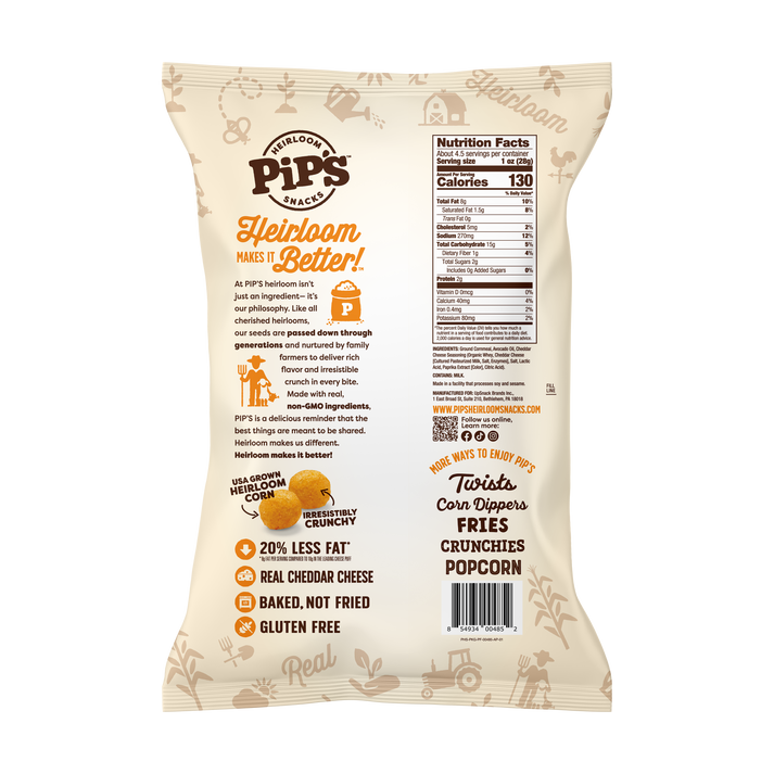 Pipcorn Gluten Free Real Cheddar Cheese Balls