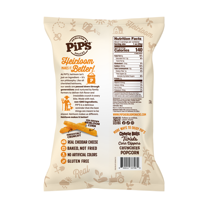 Pip's Heirloom Snacks Gluten-Free Real Cheddar Fries