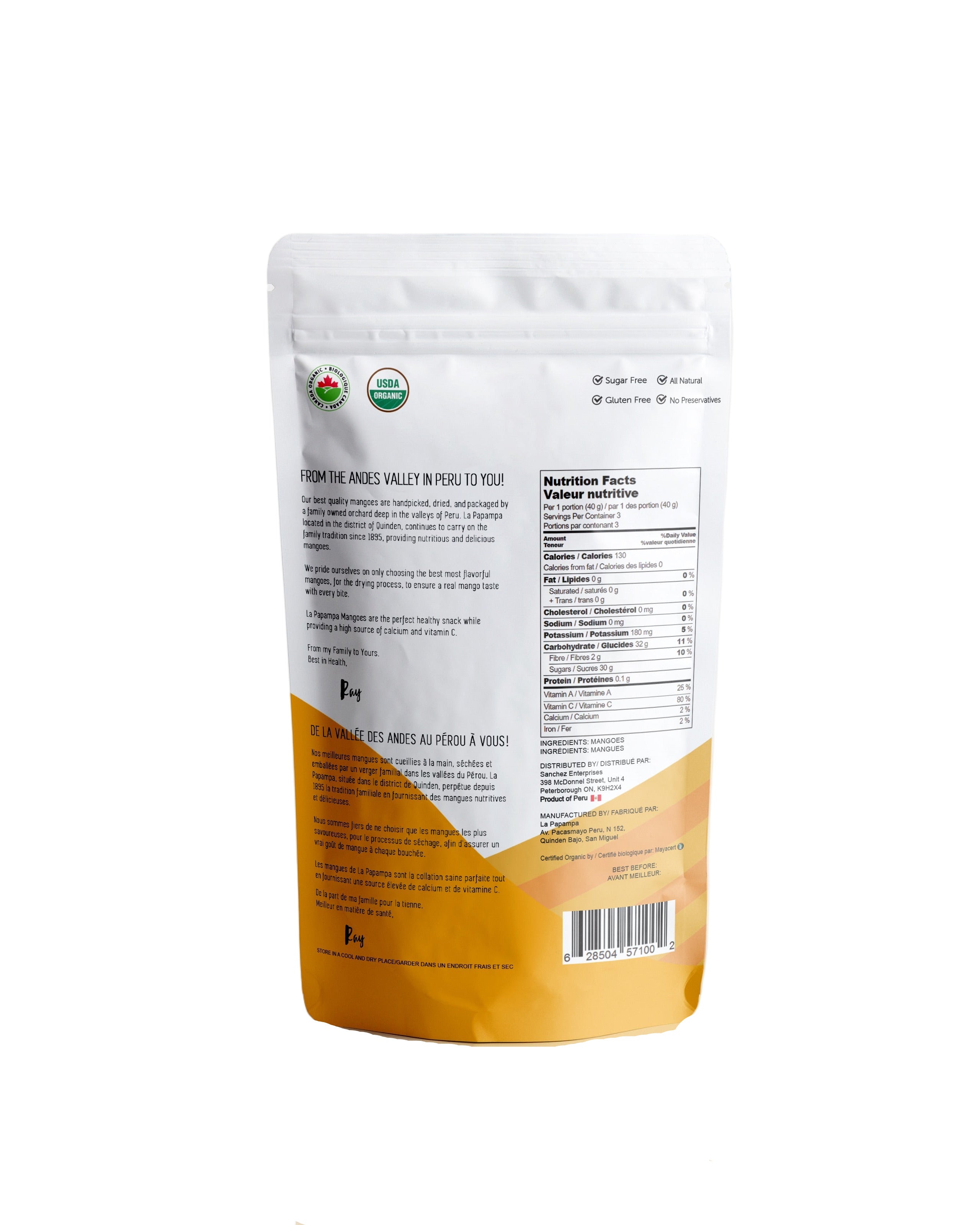 Lapapampa Organic Dried Mangoes