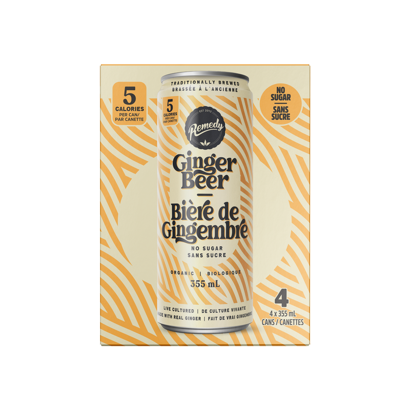 Organic No Sugar Ginger Beer 4 Pack