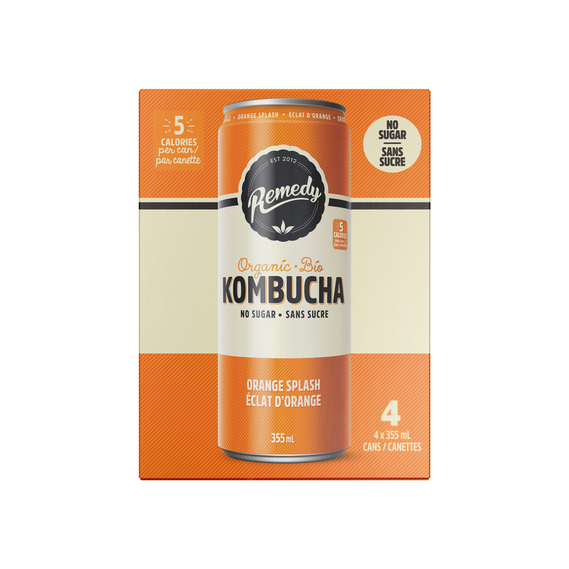 Organic Orange Splash Kombucha 4 Pack