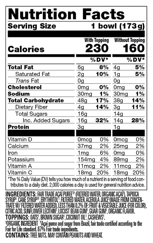 Sambazon Organic Amazon Superberry Acai Bowl