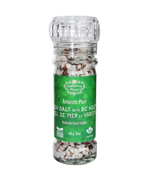 Antarctic Pure Sea Salt with BC Kelp Refillable Glass Grinder