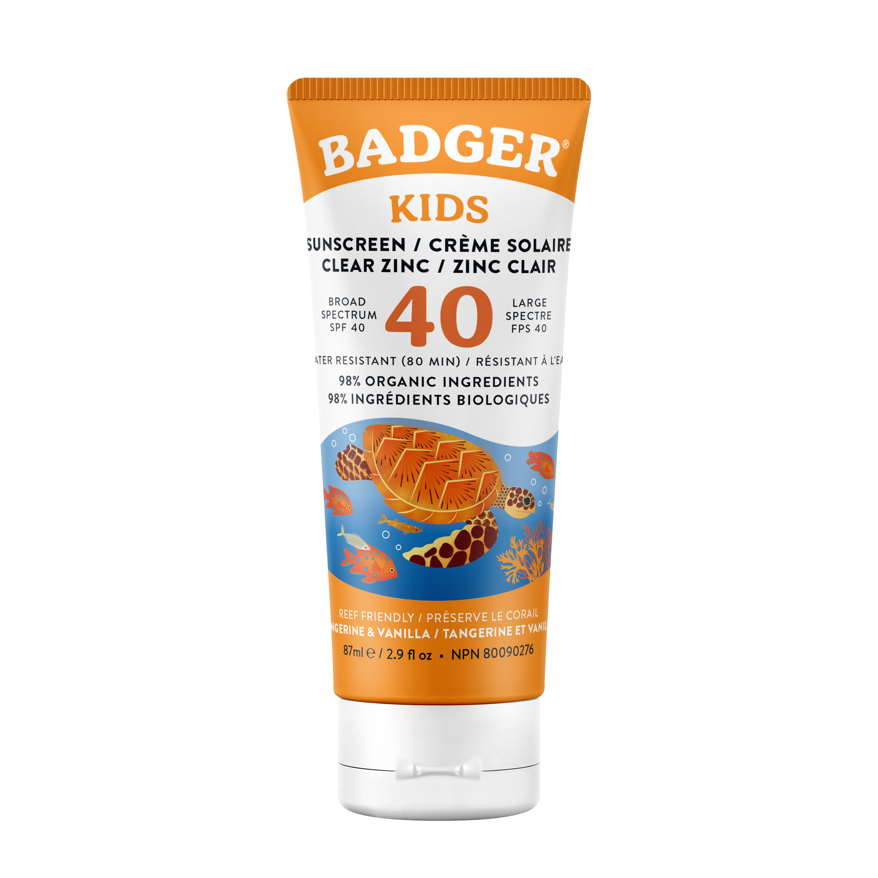 Badger Tangerine & Vanilla SPF 40 Kids Sunscreen