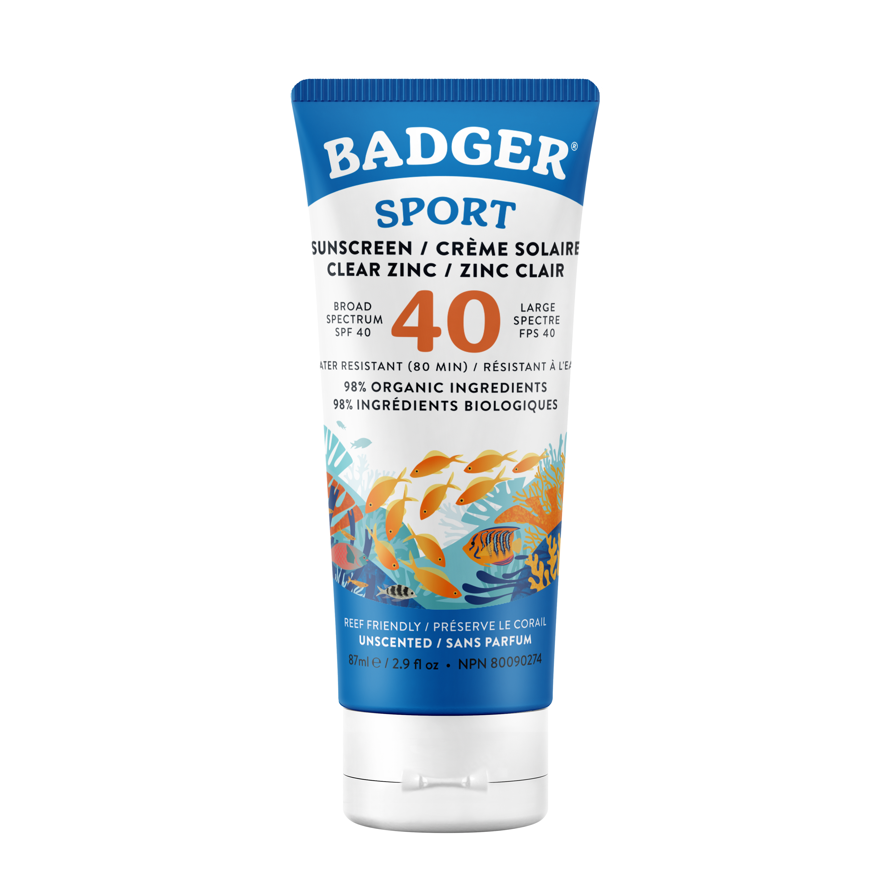 Badger Unscented SPF40 Sunscreen