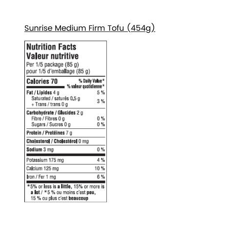 Sunrise Medium Firm Tofu