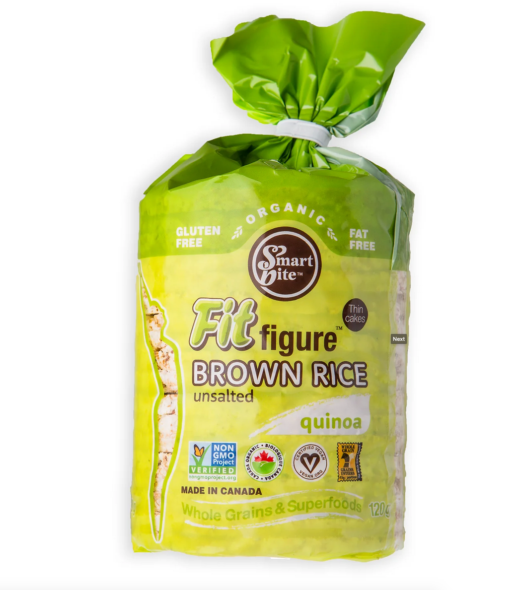 Smart Bite Organic Unsalted Brown Rice Cakes with Quinoa