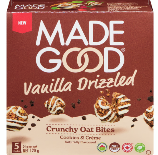 Organic Nut-Free Vanilla Drizzled Crunchy Oat Bites