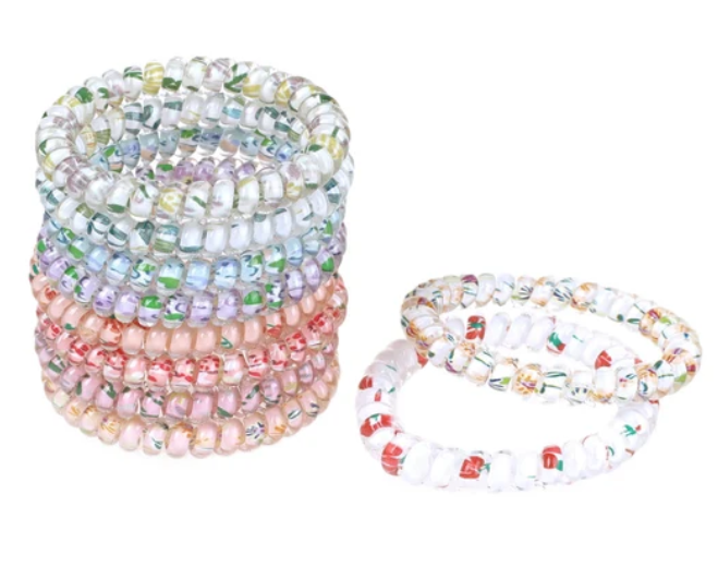 Floral Spiral Hair Ties