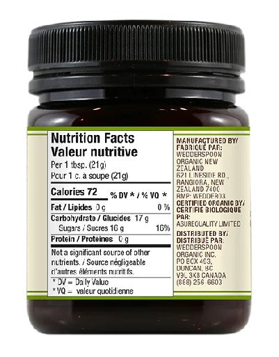 Wedderspoon Organic Raw KFactor16 Manuka Honey