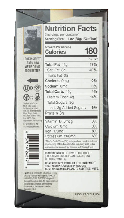 Endangered Species Dark Chocolate Bar