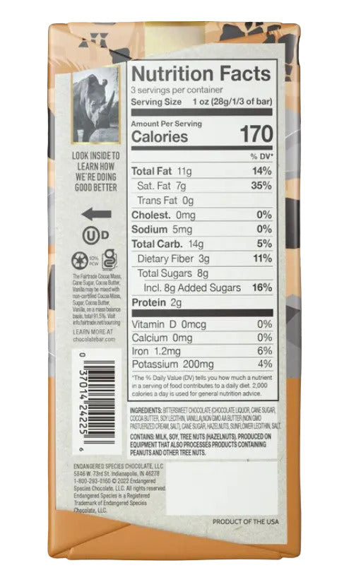 Dark Chocolate With Hazelnut Toffee Bar