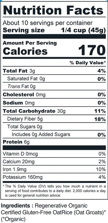 Stoked Oats Org G/F Certified Regenerative Oatrice